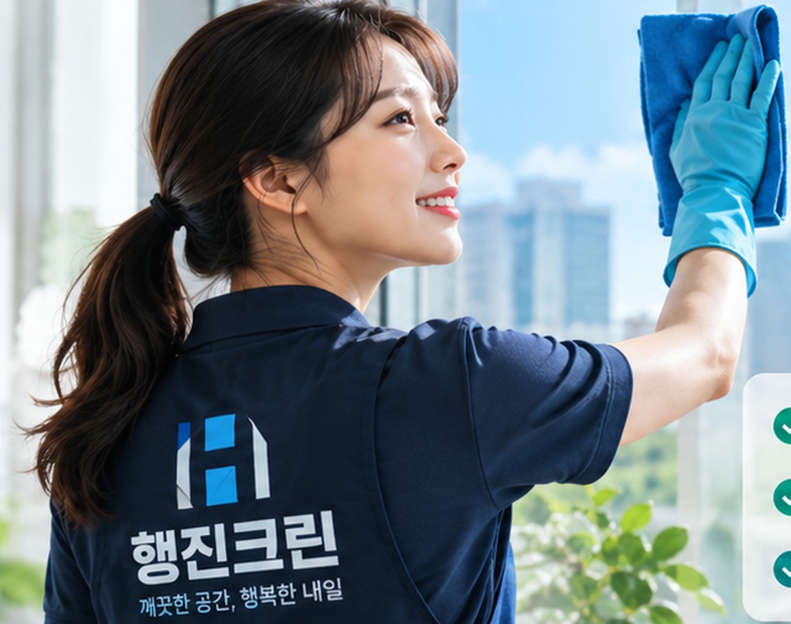 행진크린 유리창 청소 직원